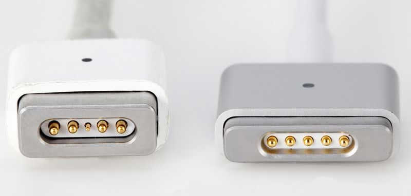 MagSafe”（左）和“MagSafe 2”（右）